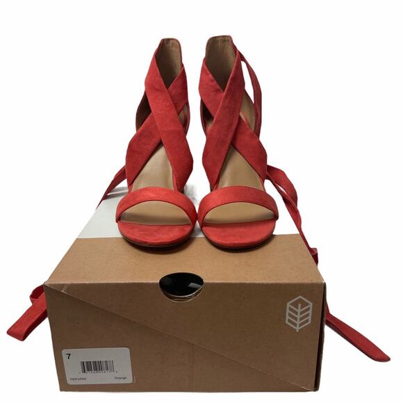 Call It Spring Defuria Sandal Orange Faux Suede 7M - Picture 9 of 11